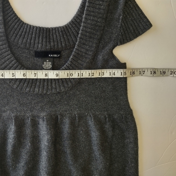 Kaisely by Anthropologie Charcoal Knit Top Size M - Picture 5 of 6